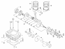 Einheit Zylinder-Kolben-Kolbenbolzen