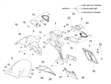 Rear headlight - Top box