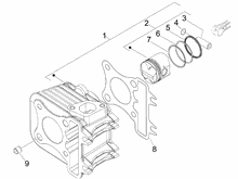Einheit Zylinder-Kolben-Kolbenbolzen