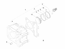 Einheit Zylinder-Kolben-Kolbenbolzen