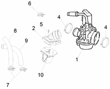 Vergaser, komplett - Ansaugstutzen