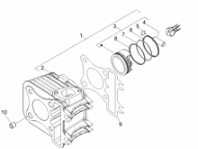 Einheit Zylinder-Kolben-Kolbenbolzen