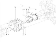 Einheit Zylinder-Kolben-Kolbenbolzen