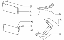 Armlehne und Sonnenschutz