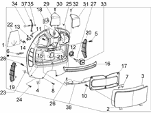 Vorderes Handschuhfach  - Schild-Rückseite