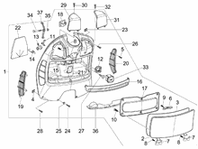 Vorderes Handschuhfach  - Schild-Rückseite