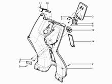 Vorderes Handschuhfach  - Schild-Rückseite
