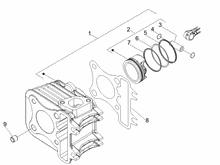 Einheit Zylinder-Kolben-Kolbenbolzen