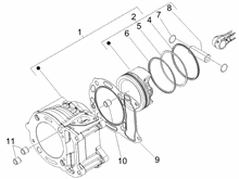 Einheit Zylinder-Kolben-Kolbenbolzen