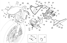 Vorderes Schutzblech-Stütze