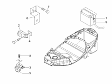 Fernschalteren - Batterie - Hupe