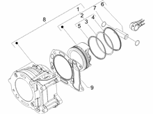 Einheit Zylinder-Kolben-Kolbenbolzen