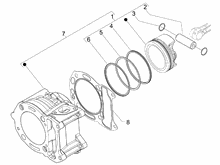 Einheit Zylinder-Kolben-Kolbenbolzen