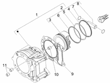 Einheit Zylinder-Kolben-Kolbenbolzen
