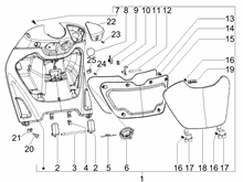 Vorderes Handschuhfach  - Schild-Rückseite