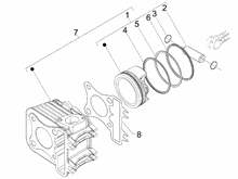 Einheit Zylinder-Kolben-Kolbenbolzen