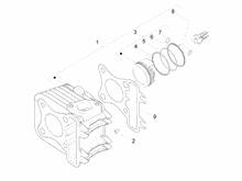 Einheit Zylinder-Kolben-Kolbenbolzen