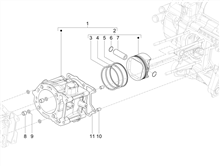 Einheit Zylinder-Kolben-Kolbenbolzen