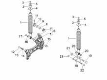 Hintere Radaufhängung - Stoßdämpfer