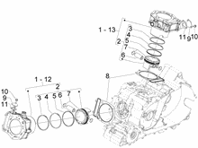 Einheit Zylinder-Kolben-Kolbenbolzen