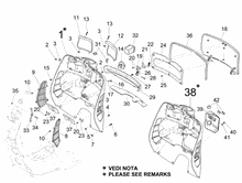 Vorderes Handschuhfach  - Schild-Rückseite