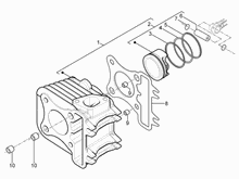Einheit Zylinder-Kolben-Kolbenbolzen