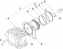 Einheit Zylinder-Kolben-Kolbenbolzen