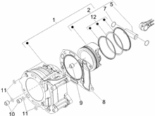 Einheit Zylinder-Kolben-Kolbenbolzen