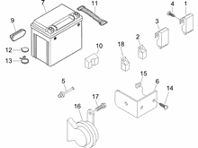 Fernschalteren - Batterie - Hupe