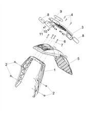 Hinterabdeckung - Kotflügellappen
