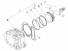 Einheit Zylinder-Kolben-Kolbenbolzen