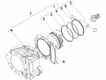 Einheit Zylinder-Kolben-Kolbenbolzen