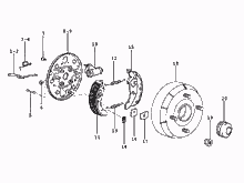 Hinterbremse - Bremsbackensatzen