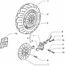 Vorderrad - Bremszange - (Scheibenbremsen version)