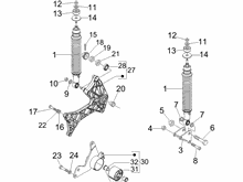 Hintere Radaufhängung - Stoßdämpfer